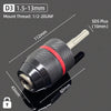 A close-up view of a D3 drill chuck with a 1.5-13mm shank, featuring a 1/2-20 UNF mount thread and an SDS Plus adapter.