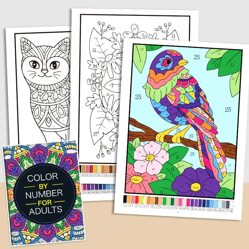 Color by Number Coloring Book for Adults
