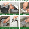 Various double-sided non-scratch dishcloths used for cleaning pots, bowls, glass, water channels, stopcocks, and grills.