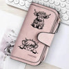 Adorable Highland Cow Long Wallet with Zipper Closure