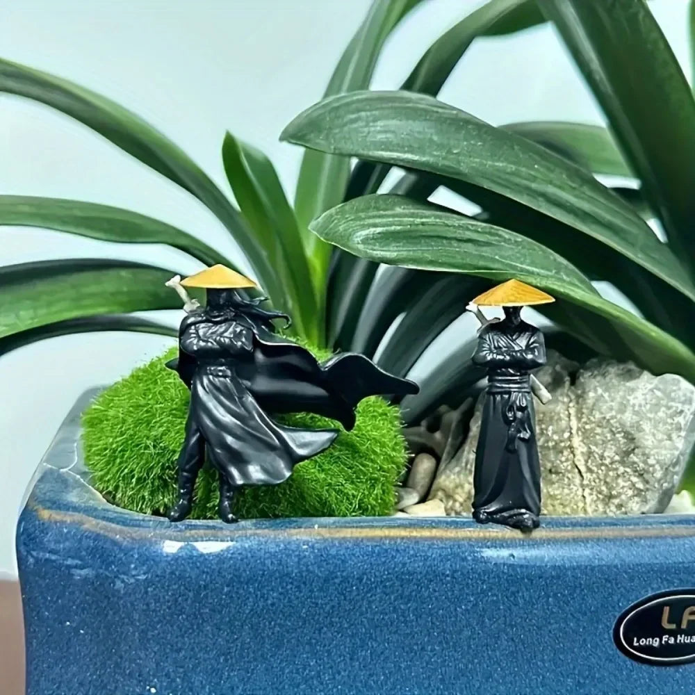 Mini Samurai Warrior Figurines (Set of 3) for Desk and Dashboard