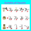 A collection of various faucet adapters and taps for universal use.