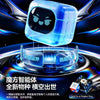 A blue cube-shaped smart device is displayed with a futuristic background, suggesting a high-speed puzzle or tracking technol