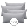 A set of four solid gray microfiber pillowcases with envelope closures.