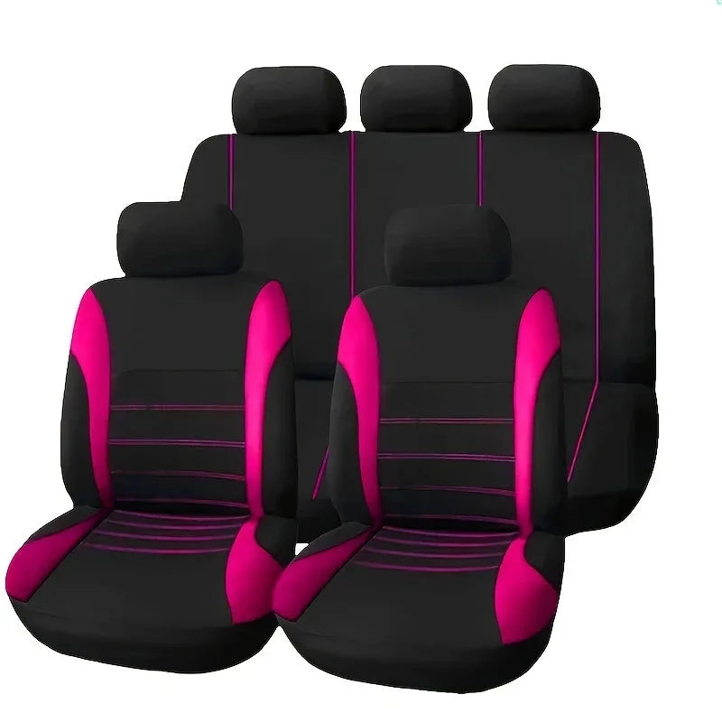 Four black memory foam seat cushions with pink accents for car, SUV, truck, and van