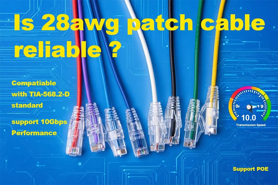 Slim Cat6A Ethernet Patch Cables – 28AWG UTP RJ45 (5-Pack)