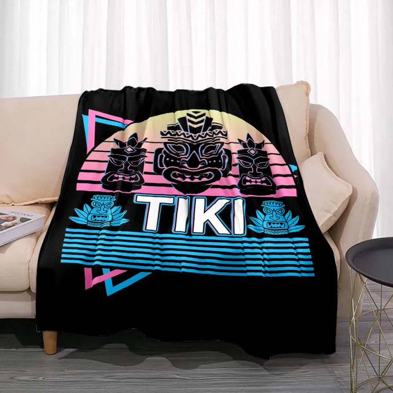 Manta de Lana Fleece con Estampado Tiki Bar Aloha