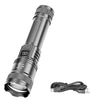 Rechargeable LED Flashlight with LCD Display and Zoom