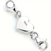 Silver heart-shaped magnetic clasp for necklaces and bracelets