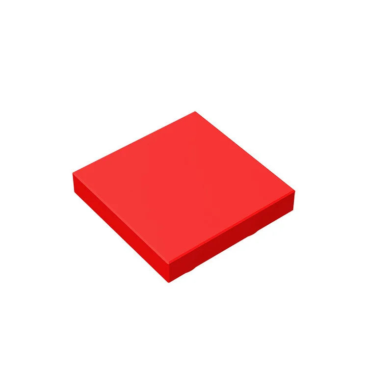 A red square panel used for building blocks.