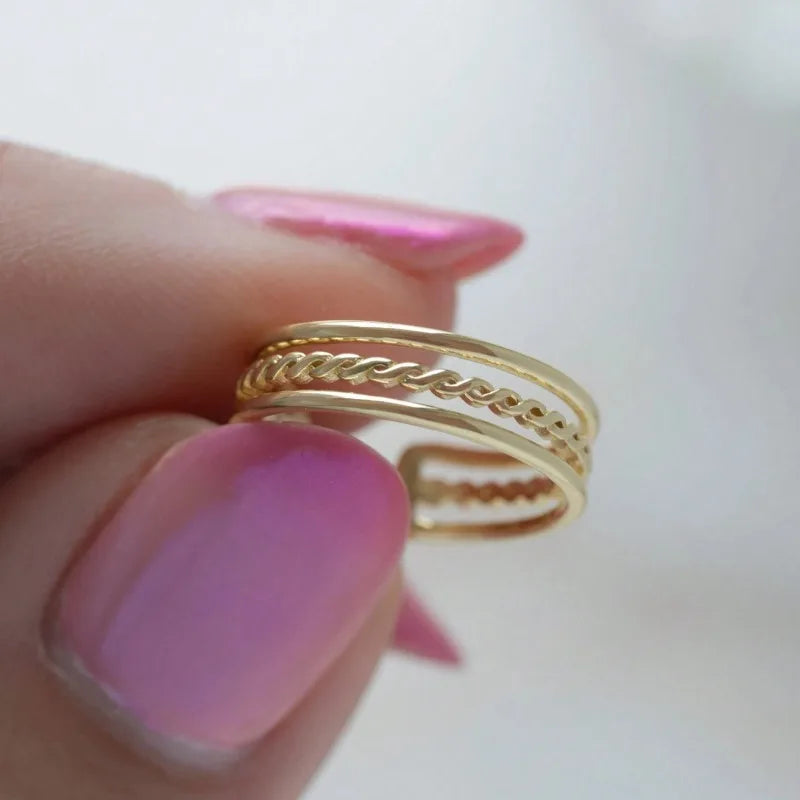 Adjustable Geometric Toe Ring