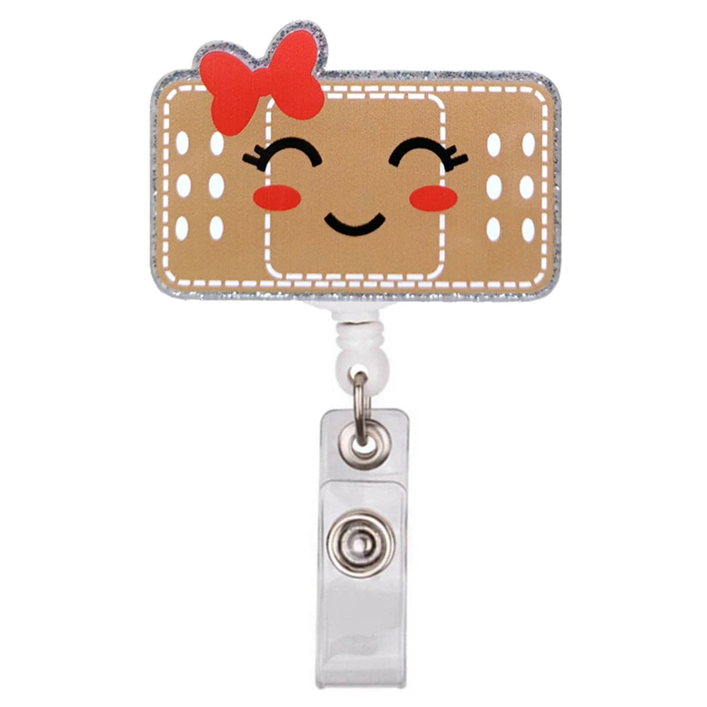 Glitter Acrylic Retractable ID Badge Reel