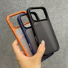 Coque de téléphone transparente mate avec accents orange