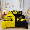 King & Queen Crown Print Duvet Cover Set