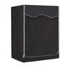 Black waterproof washing machine cover with silver sun protection detail