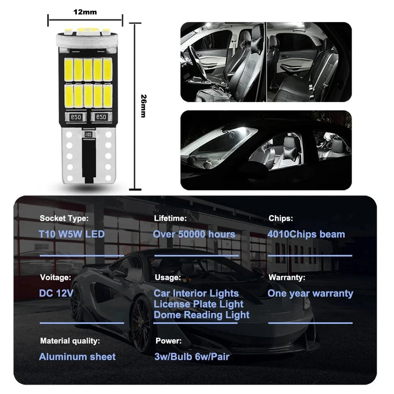 T10 W5W LED Innenraum-Lampen für Autos – 10er-Pack