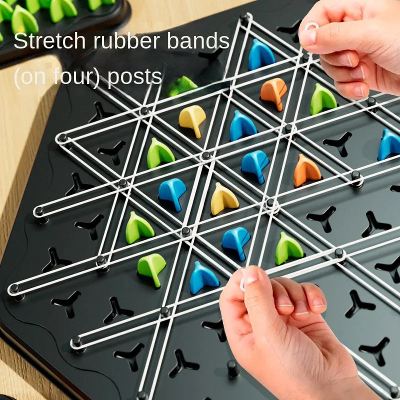 Triangle Chain Rubber Band Chess Puzzle