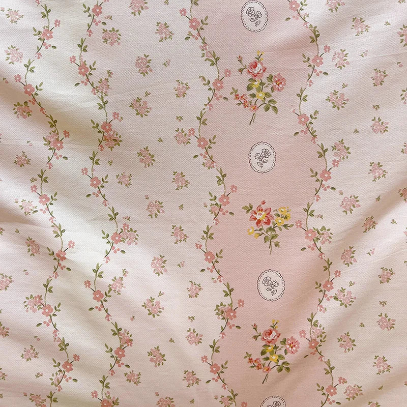 Floral Print 100% Cotton Duvet Cover Set with Two Pillow Shams