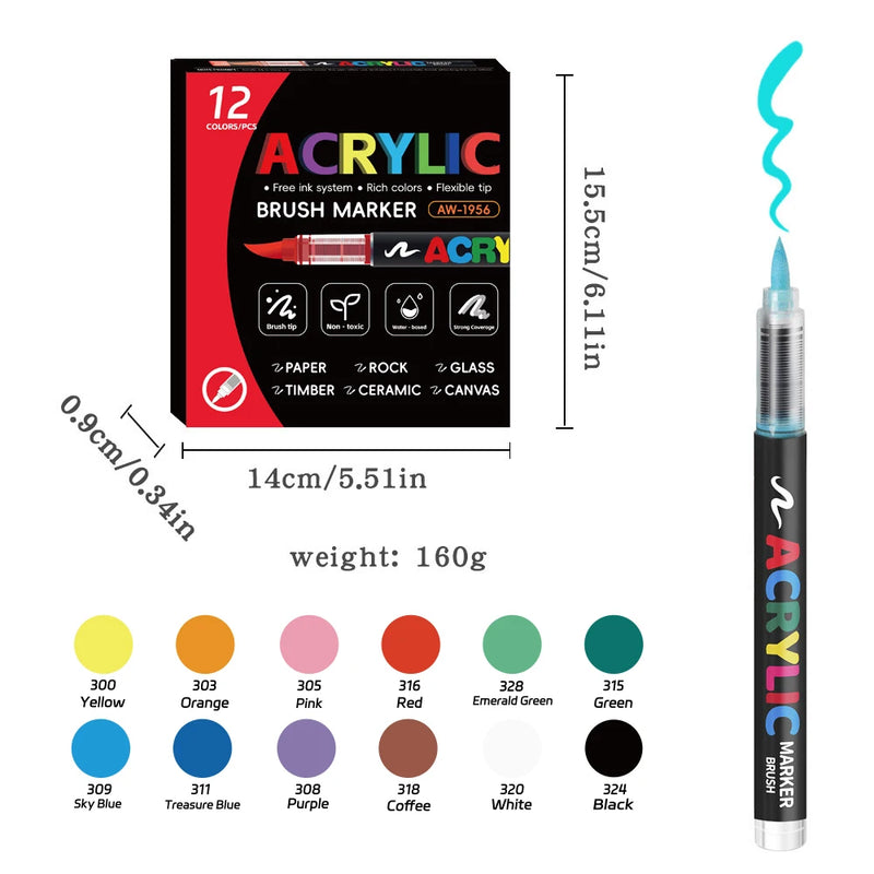 168-Color Acrylic Paint Marker Set