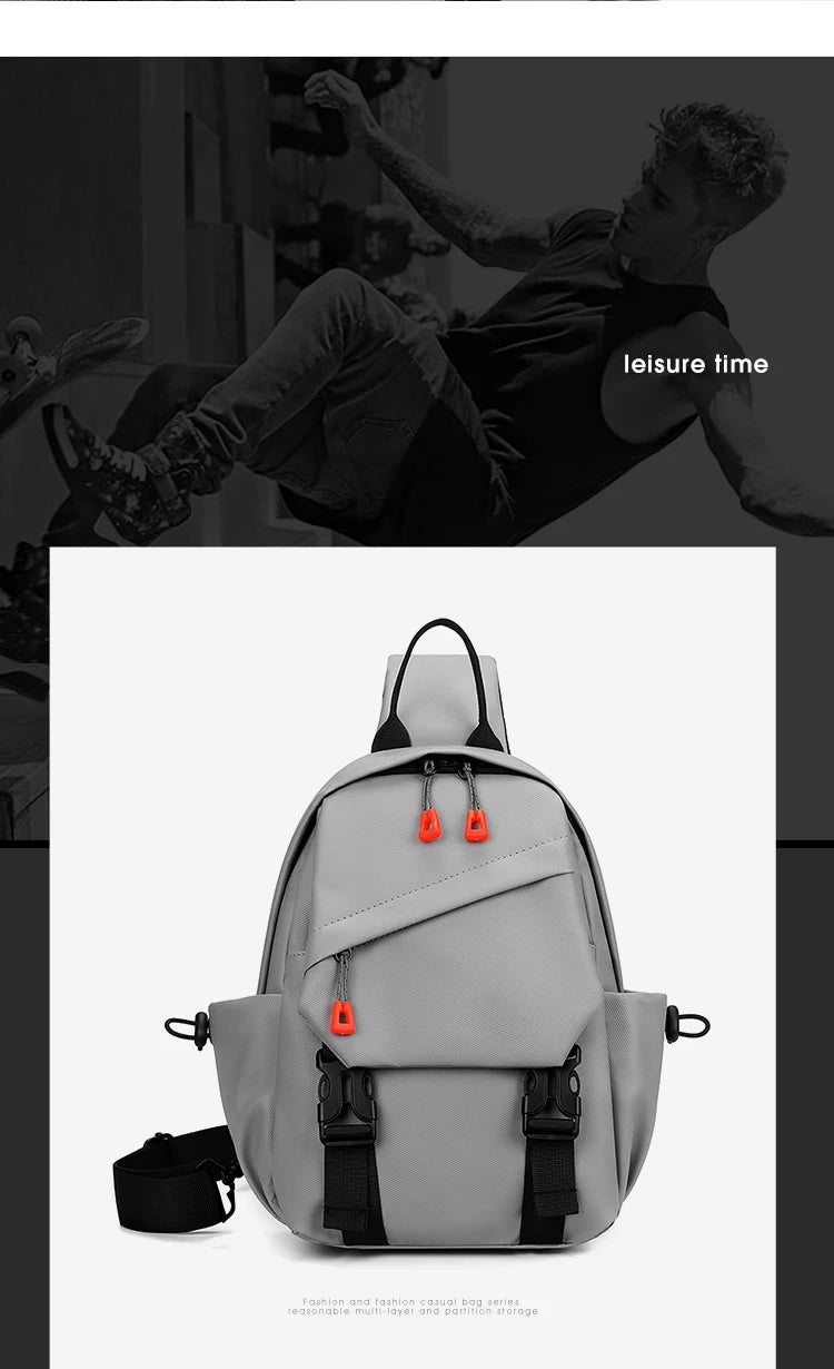 Men's Multi-Pocket Outdoor Chest Bag for Cycling and Hiking