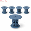 Five blue flexible hair catcher drain covers for sinks and tubs