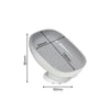 White suction cup soap dish with a shallow oval bowl and a flat base.