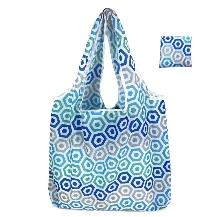 Foldable Reusable Shopping Tote with Animal Print Design