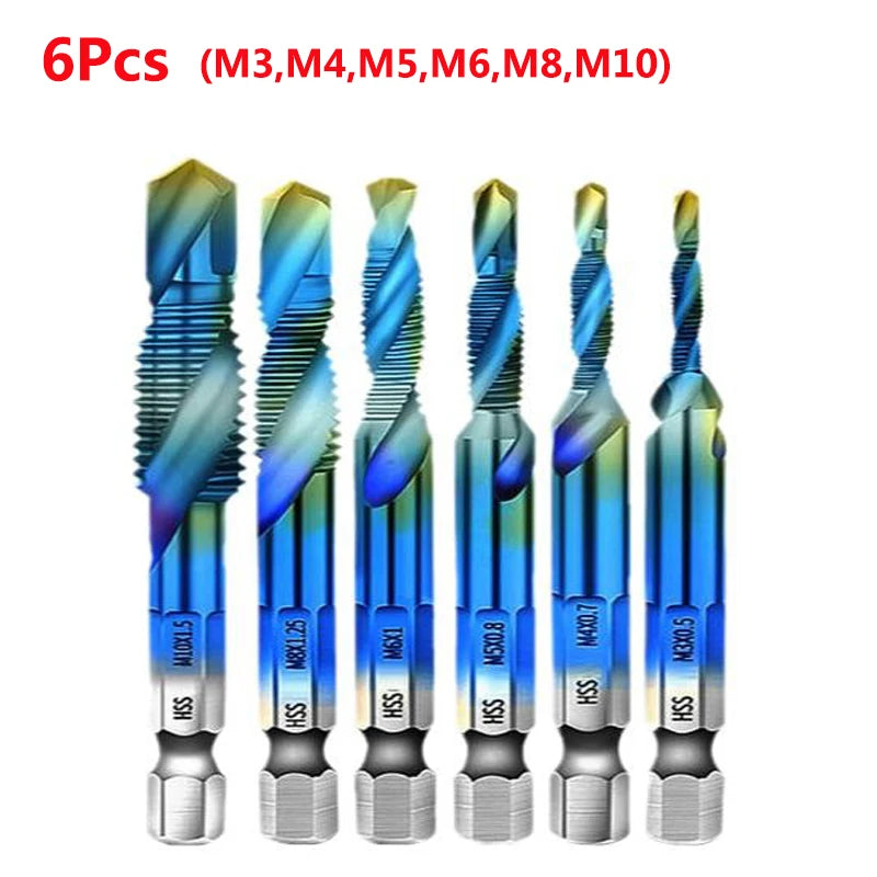 Metric Thread Tap Set - Titanium Coated HSS Drill Bits