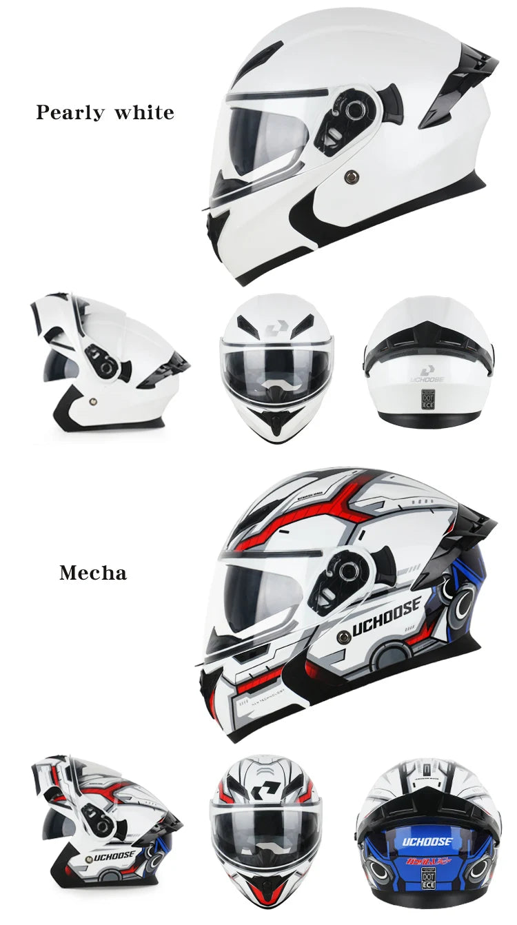 Modular Flip-Up Motorcycle Helmet with Removable Chin Guard