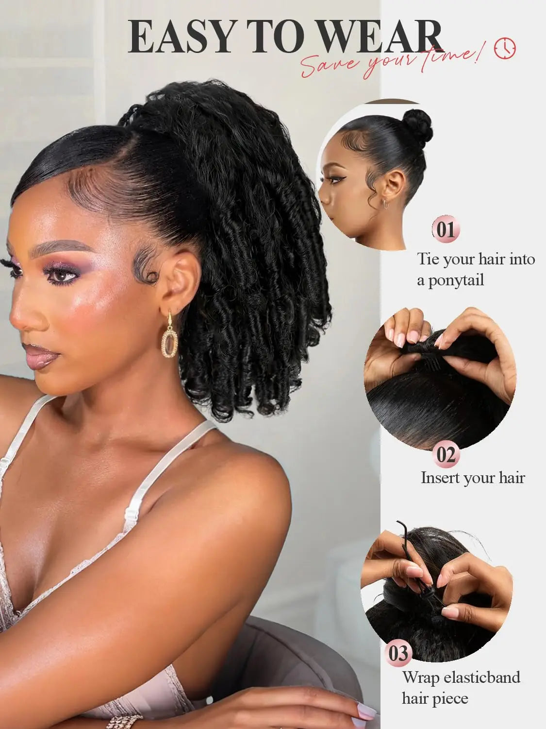 Drawstring Afro Kinky Curly Ponytail Extensions