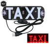 Black LED taxi indicator light panel with white letters and a black cable for vehicle use