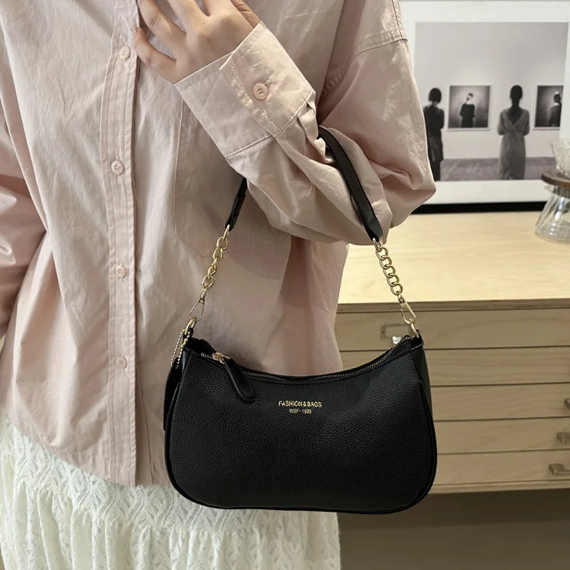 Chic Leder-Crossbody-Tasche mit verstellbarem Riemen