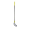 A long cleaning brush with a stainless steel handle and a gray bristled head.