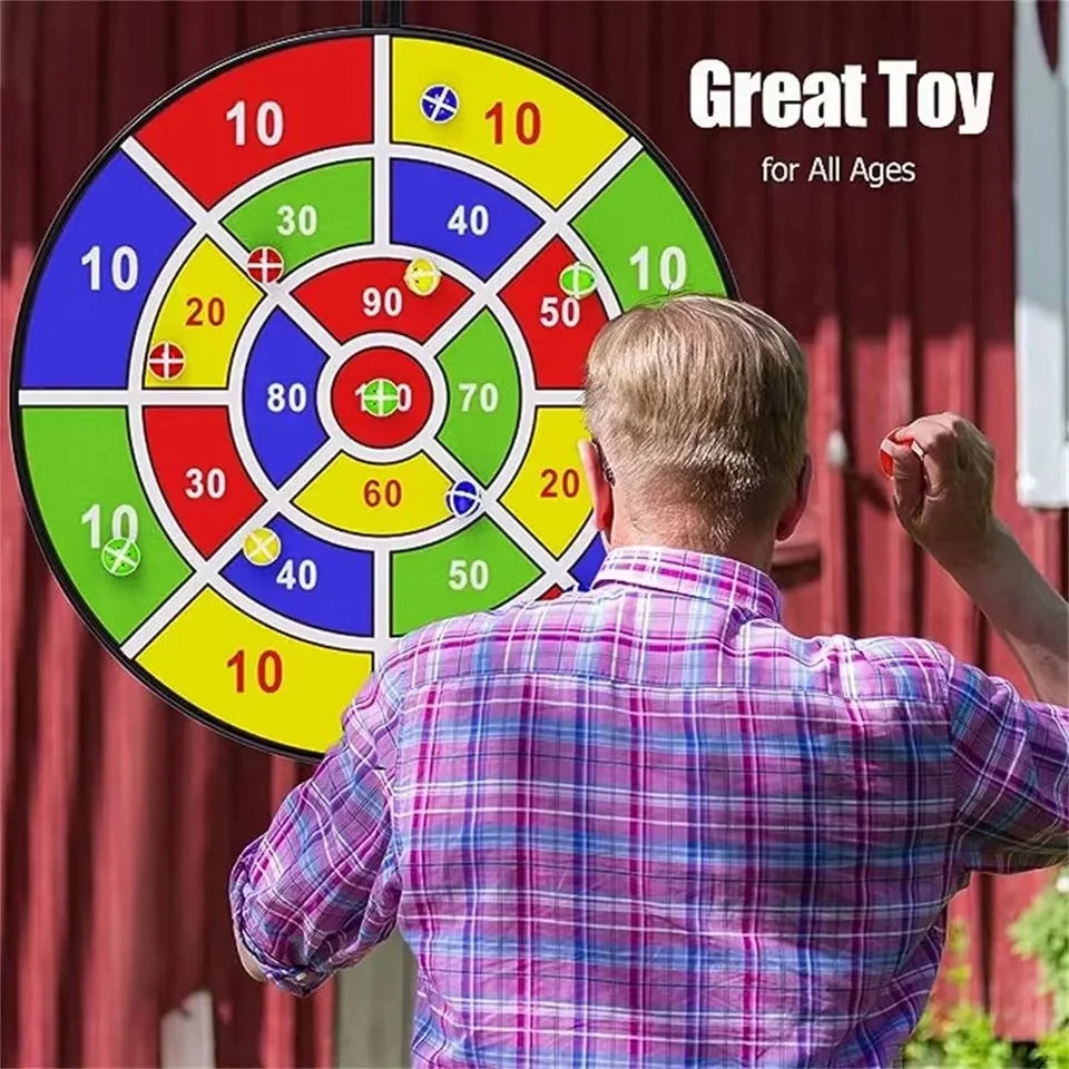 Sticky Ball Dart Board Set for Kids – Double-Sided Educational Family Game