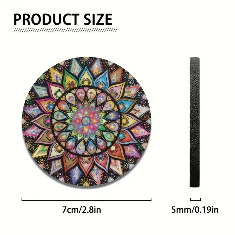 Vintage Mandala Silicone Cup Holder Coasters (Set of 2)