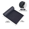 A dark navy blue denim repair iron-on patch, measuring 8cm by 51cm, shown with a close-up of the back side.