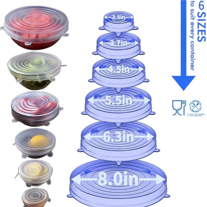 Reusable Silicone Stretch Lids (Set of 6)