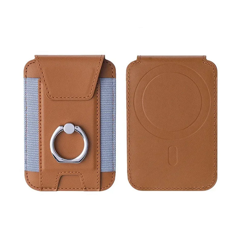 Slim Magnetic Wallet Case with Ring Stand