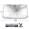 Large silver titanium sunshade umbrella with a cover shown flat and open.