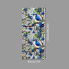 Floral stained glass window film featuring blue birds and dark berries on a gray background