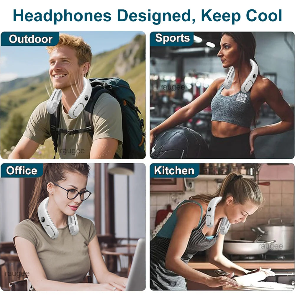 Portable Neck Cooler Fan with LED Display