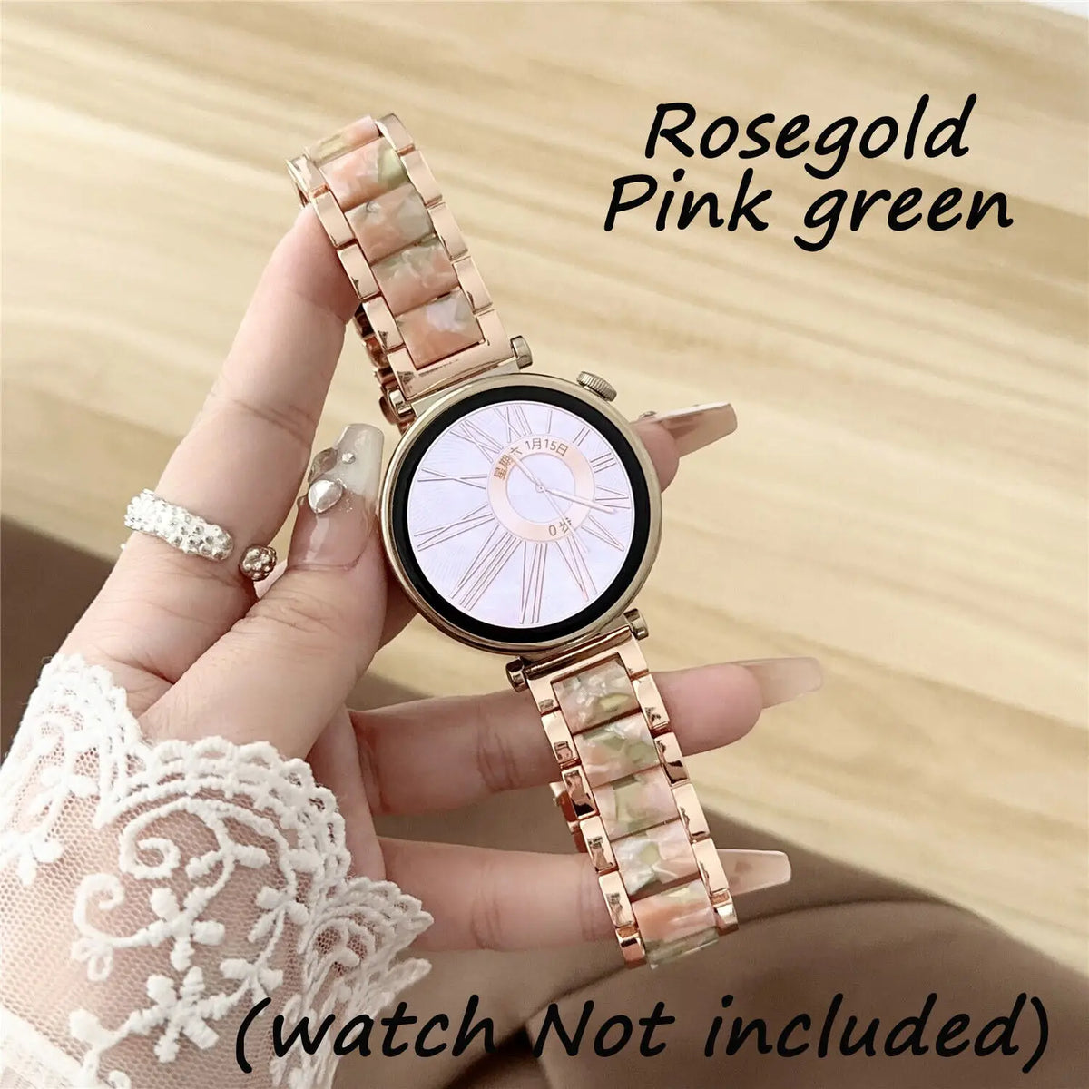 Colorful Resin & Metal Watch Band Strap