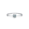 Minimalist Moissanite Solitaire Ring in Sterling Silver