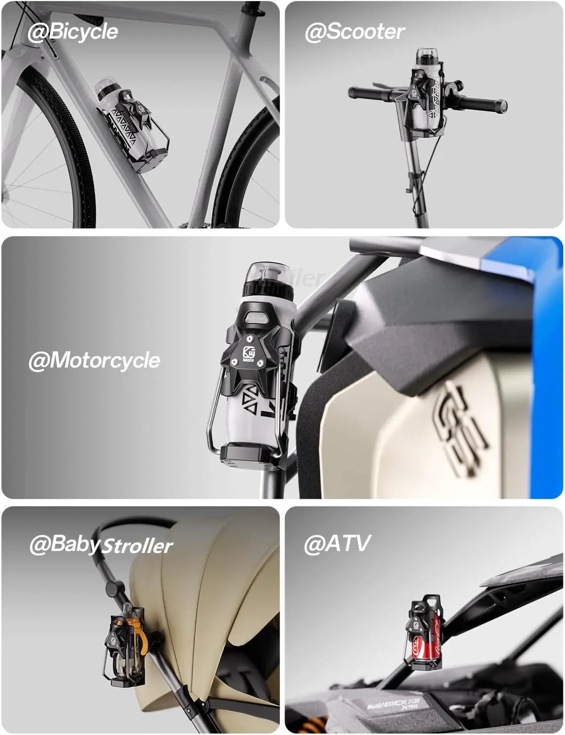 Adjustable Anti-Theft Motorcycle Cup Holder with 360° Rotation