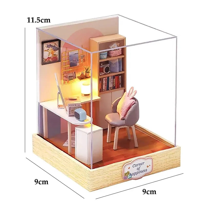 DIY Wooden Dollhouse Miniature Coffee Shop Model Kit