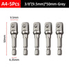 Hex Shank Socket Adapter Set for Power Drills (1/4, 3/8, 1/2 Inch)