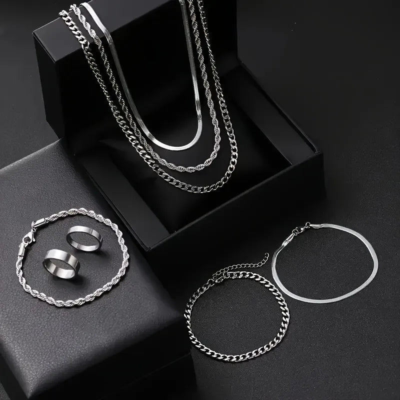 Unisex Stainless Steel Jewelry Set