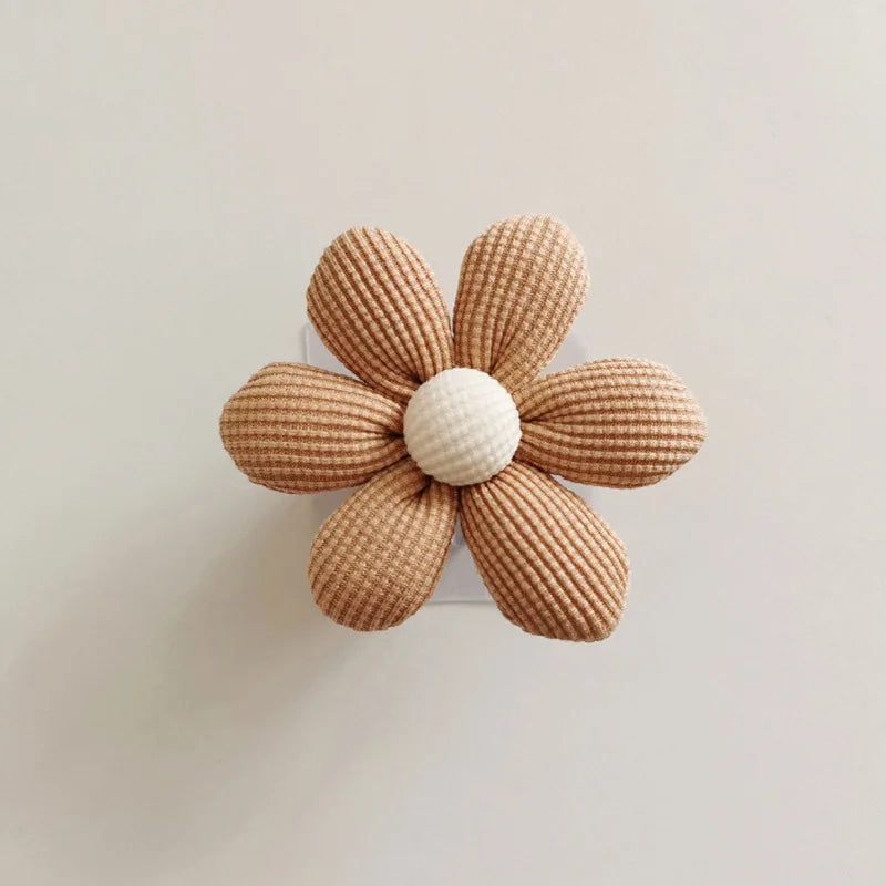 Wooden Flower Wall Hook with Adhesive Backing