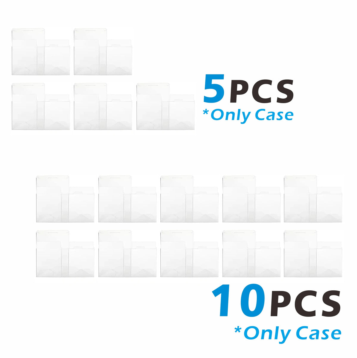 Clear PET protective cases for elite trainer boxes available in 5-piece and 10-piece sets