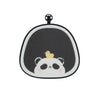 Black and white panda design car seat cover set with headrest pillows